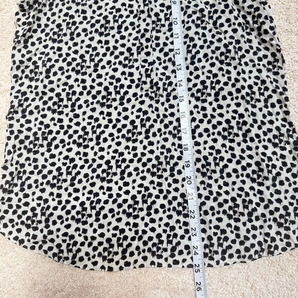 NWOT A.L.C. Animal Print White Black One Button Front Sleeveless Silk Top Sz XS - Picture 12 of 12
